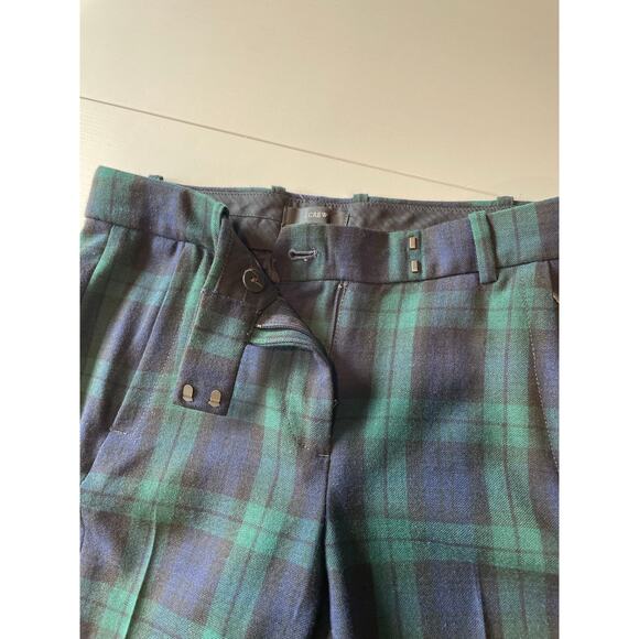 J. Crew Maddie Blackwatch Tartan Plaid Pants Wool Blend Sz 0 Preppy Academia - Picture 7 of 13
